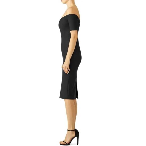 Cinq à Sept Birch Dress Women's 8 Black Sweetheart Midi Sheath Off Shoulder RTR - Picture 9 of 9